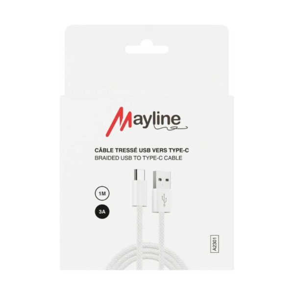 Câble USB vers Type-C Tresse nylon - FASTCHARGING - 1M