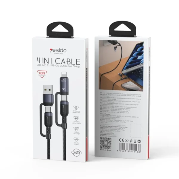 Câble de Charge et Données 4-en-1 (60W)